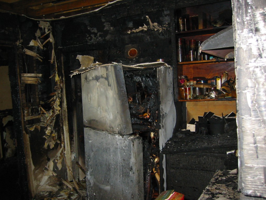 Burnt out kitchen